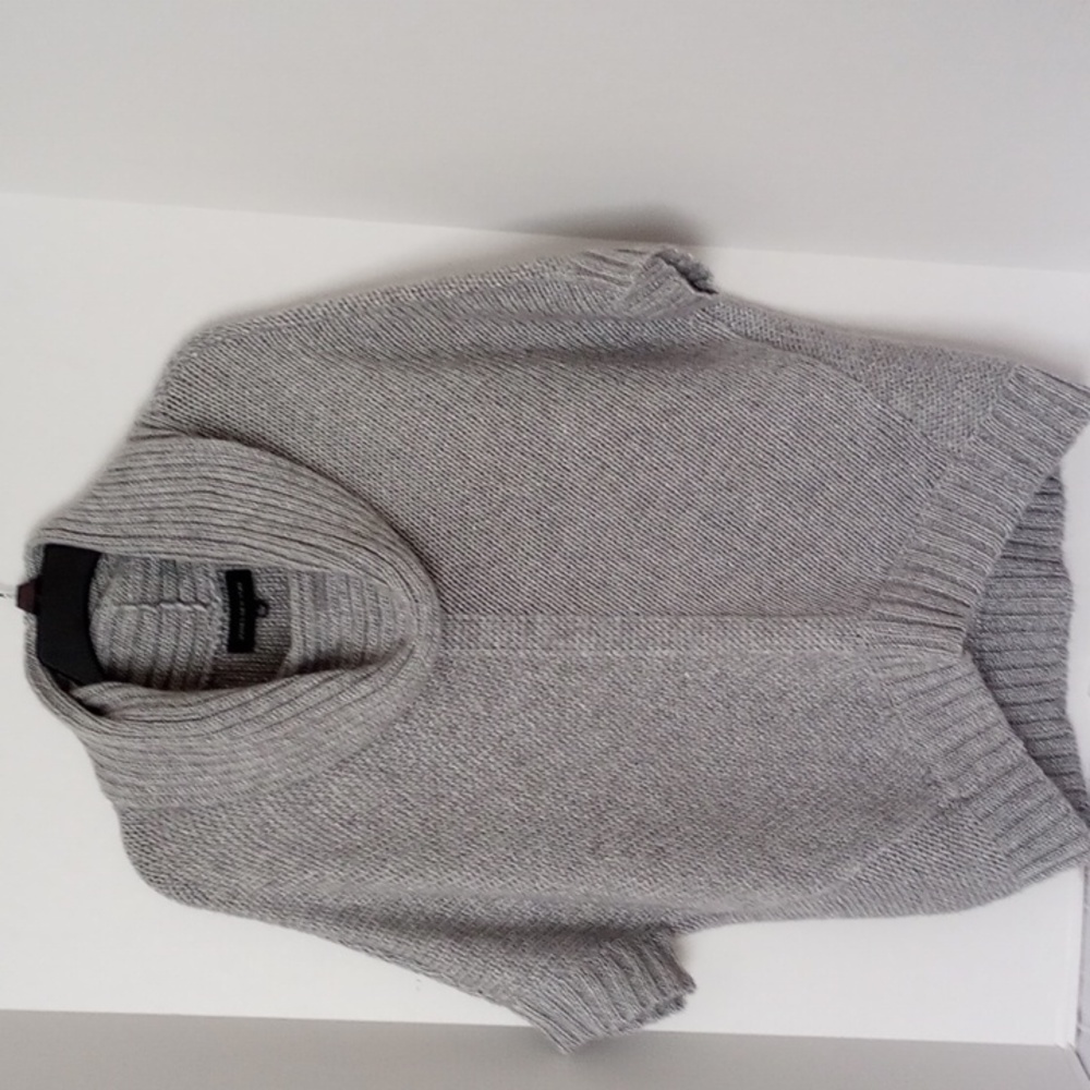 JONES OF NEW YORK SWEATER COWL NECKLINE Grey/Silver  NWT SIZE. L